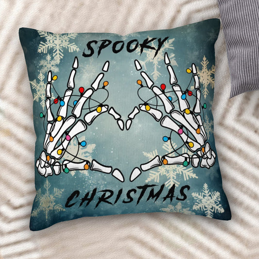 Spooky Christmas - Corduroy Throw Pillow Covers with Core (Double-Sided Design)