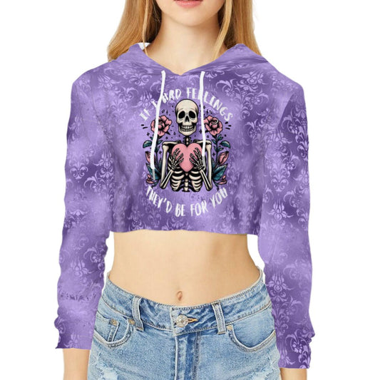 If I Had Feelings They'd Be For You - Fun Women's Velvet Cropped Hoodie