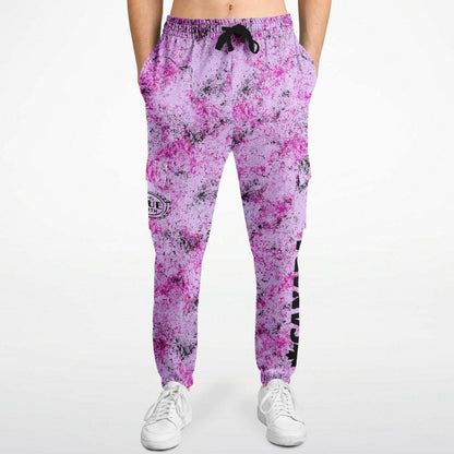 Pink & Black on Purple Canadian Grunge - Athletic Cargo Sweatpants