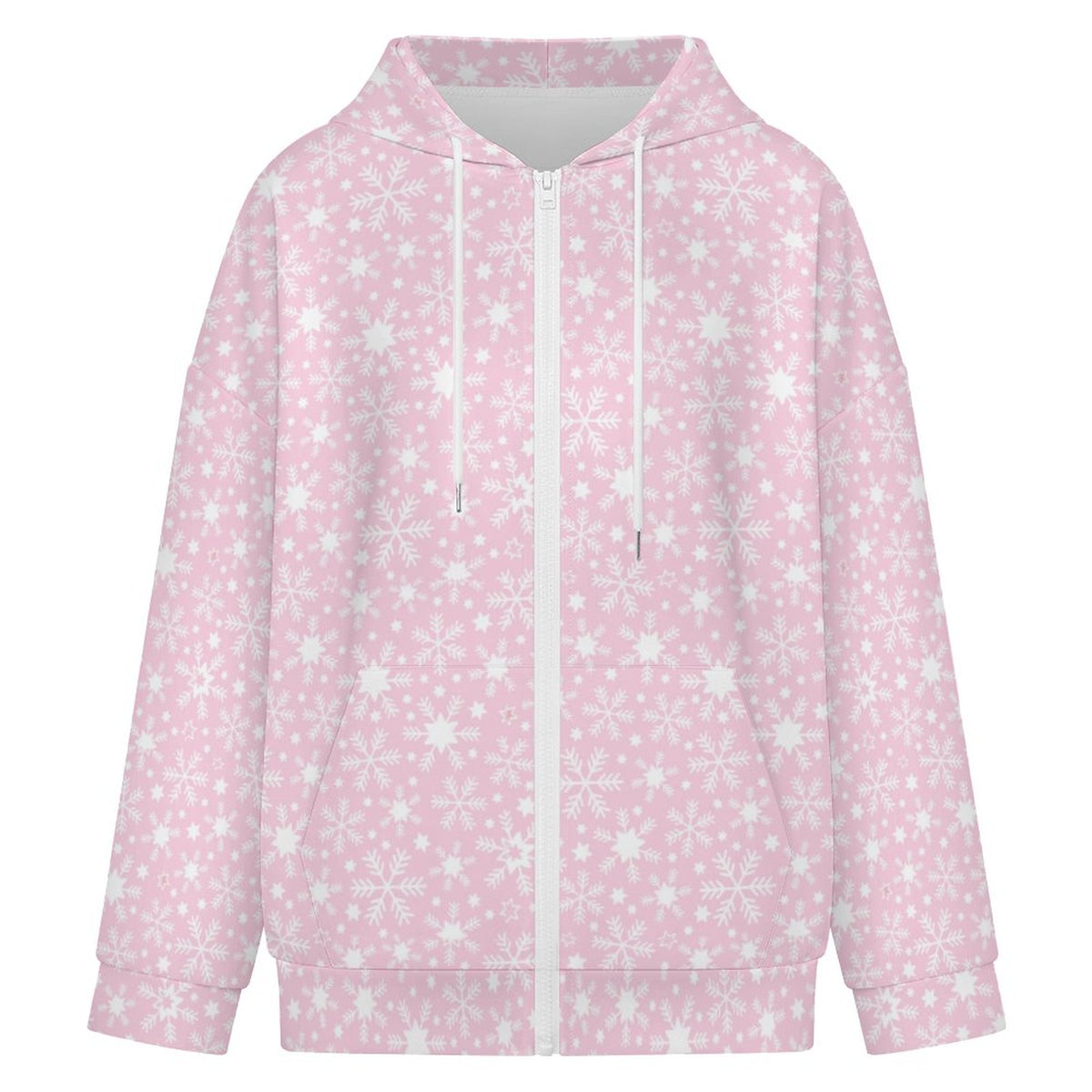 Let it Snow | Women's Full-Zip Hoodie – Soft, Warm & Comfortable Casual Hoodie - Pastels