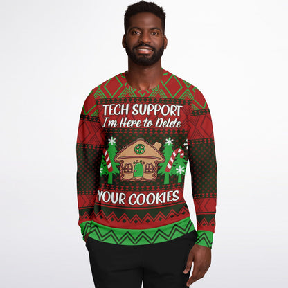 IT Tech Support Ugly Christmas Sweater - Athletic Sweatshirt