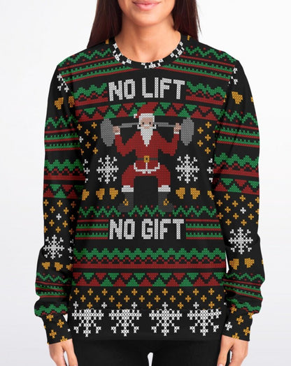 No Lift No Gift Workout Gym Ugly Sweater - Fashion Sweatshirt