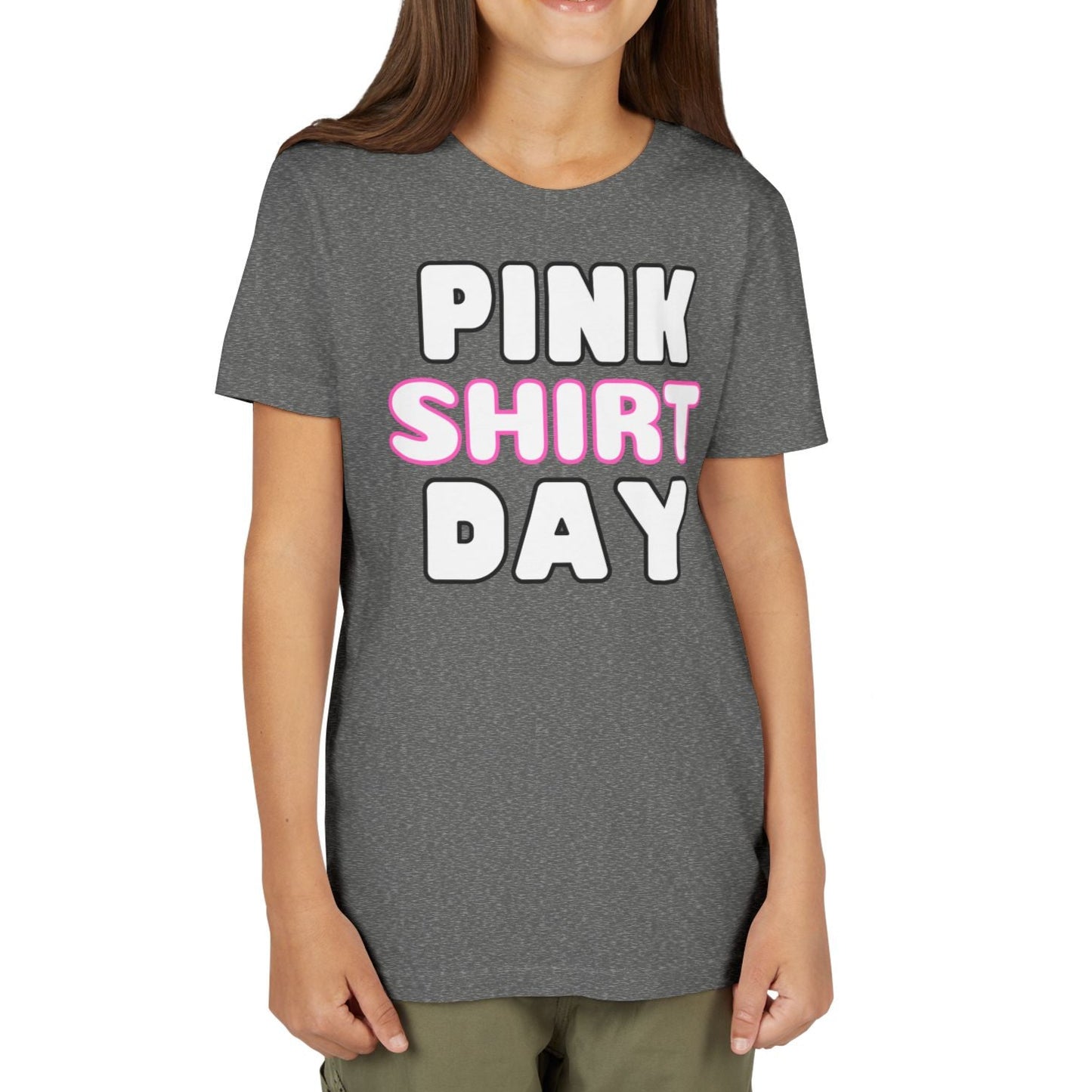 Pink Shirt Day - Youth Lightweight Short Sleeve Tee – Soft, Stylish, and Durable