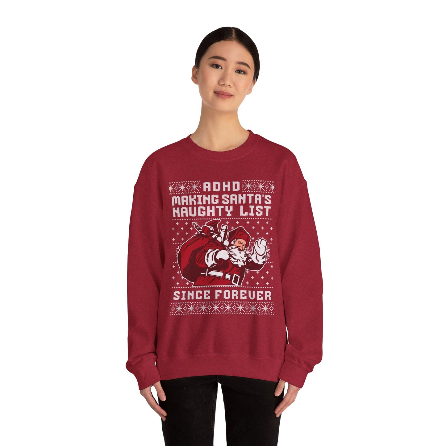 ADHD: Making Santa's Naughty List Since Forever – Unisex Heavy Blend Sweatshirt – Cozy Everyday Warmth