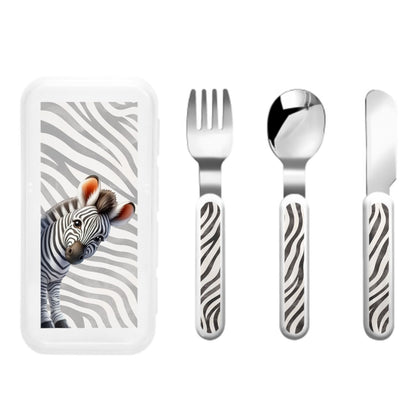 African Safari Children's Stainless Steel Cutlery Set – Safe, Durable, and Adorable