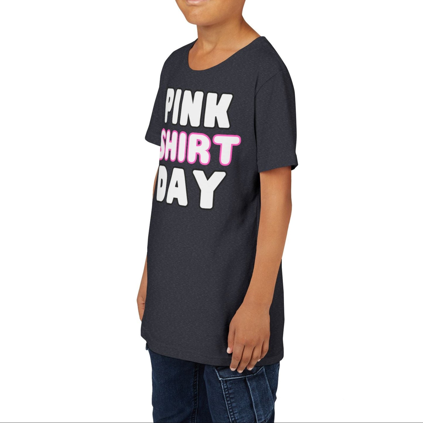 Pink Shirt Day - Youth Lightweight Short Sleeve Tee – Soft, Stylish, and Durable