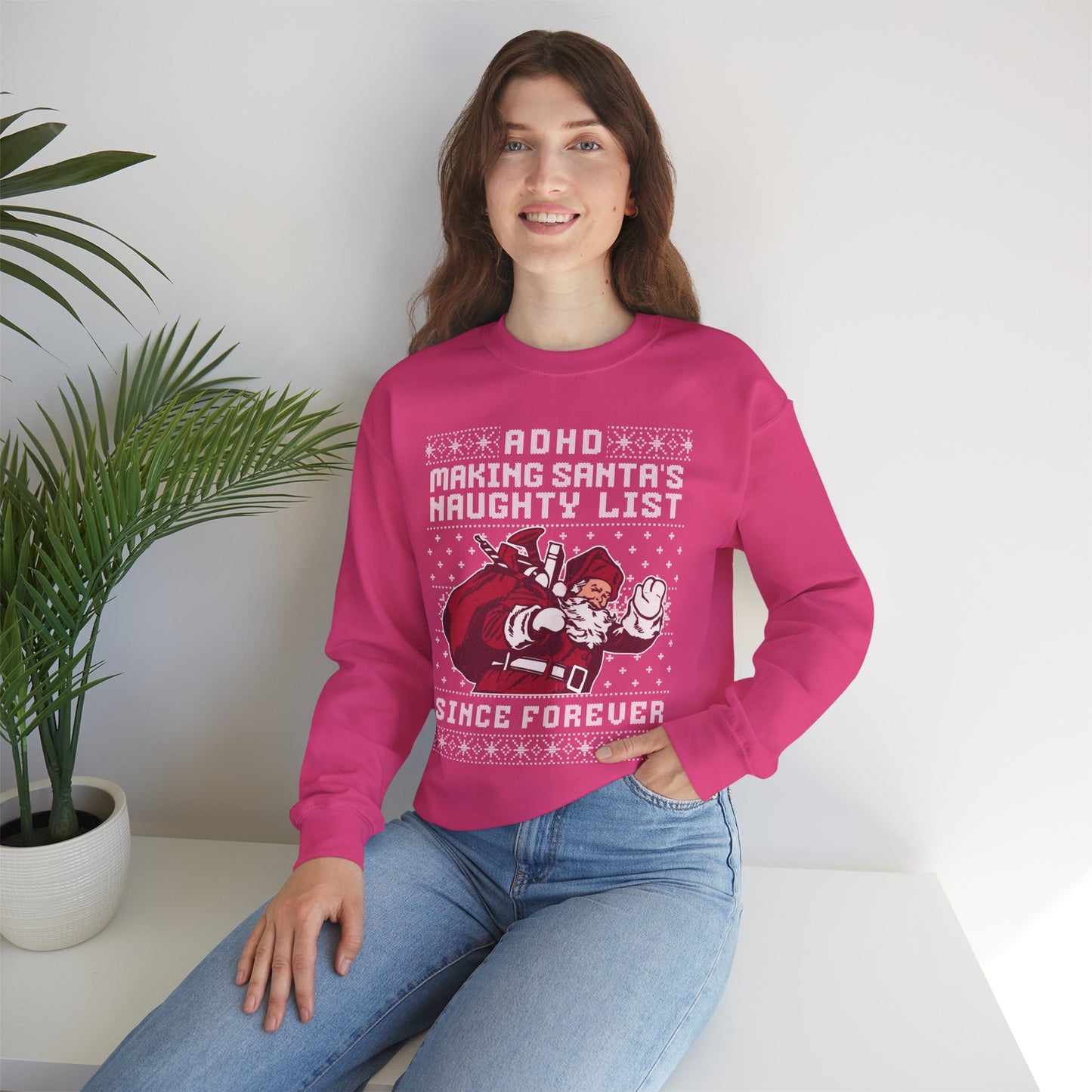 ADHD: Making Santa's Naughty List Since Forever – Unisex Heavy Blend Sweatshirt – Cozy Everyday Warmth