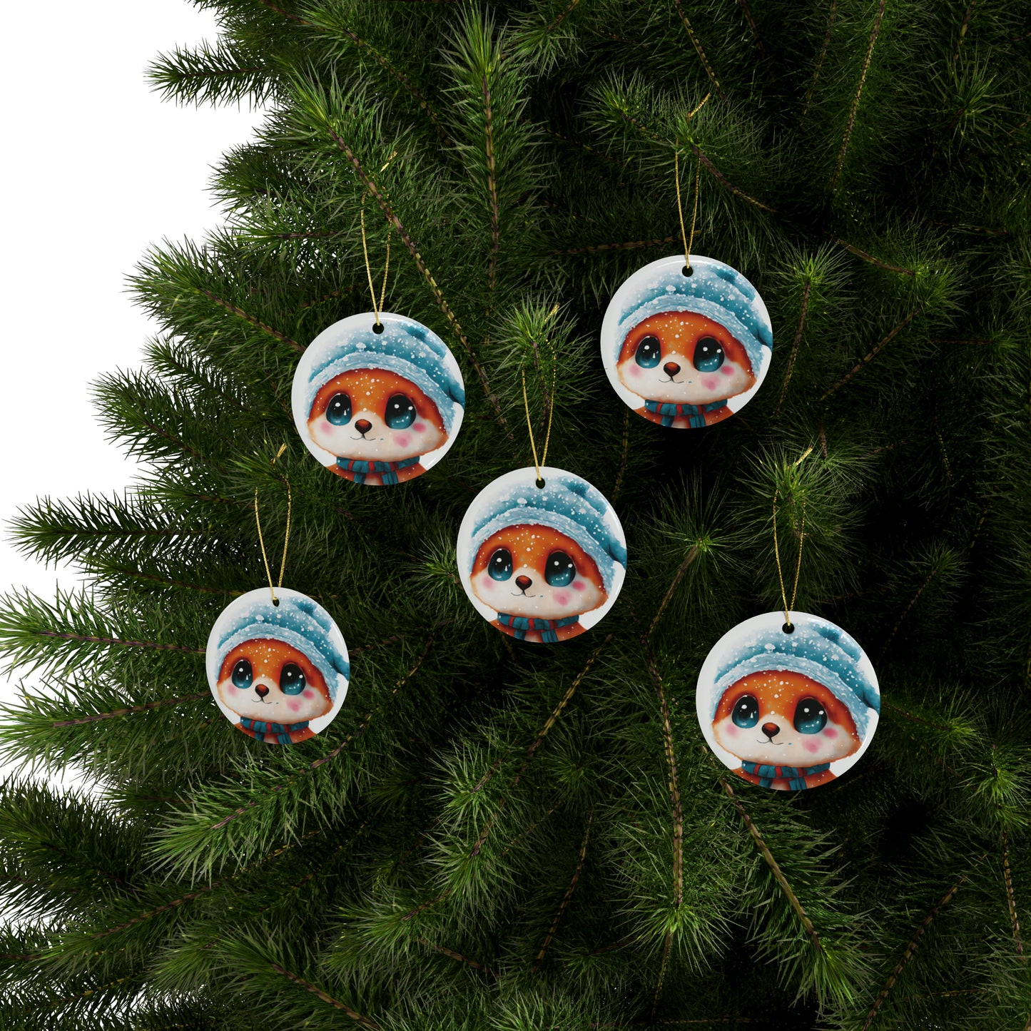 Woodland Creature | Ceramic Christmas Ornaments (1pcs, 5pcs, 10pcs, 20pcs) - 4