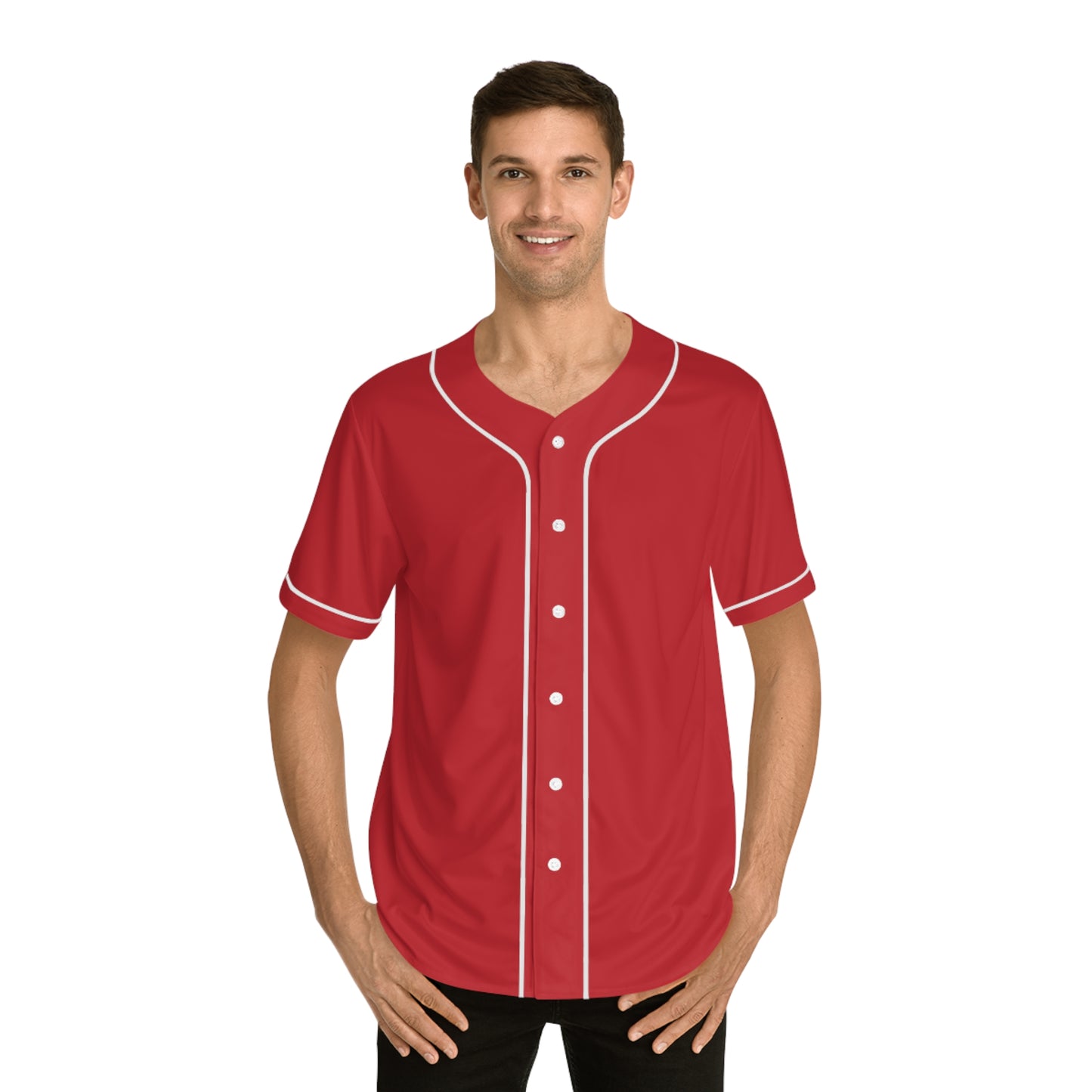 Shhh No One Cares - Men's Baseball Jersey - Print on Back Red