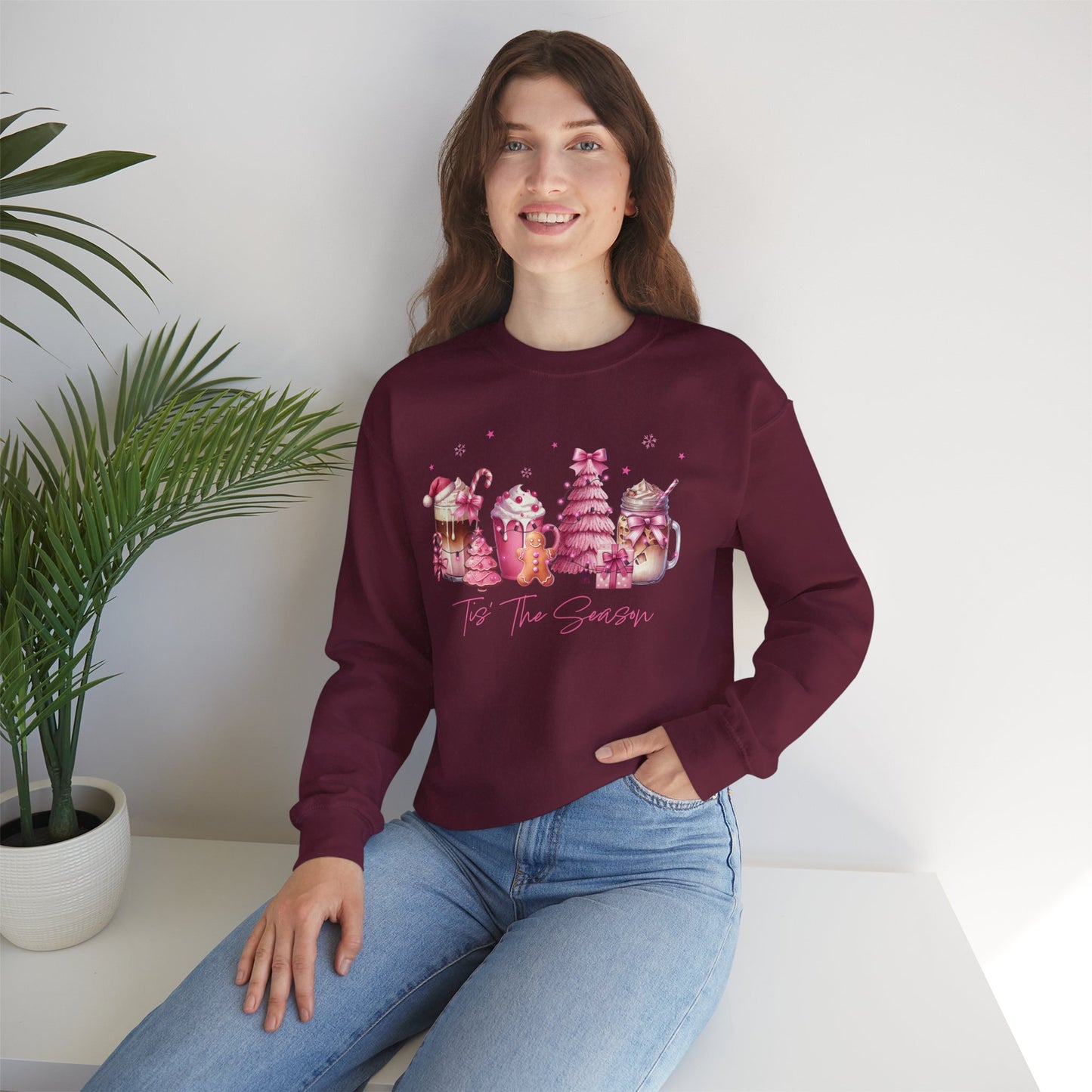 Tis The Season | Unisex Popular Heavy Blend™ Sweatshirt - Pink Christmas