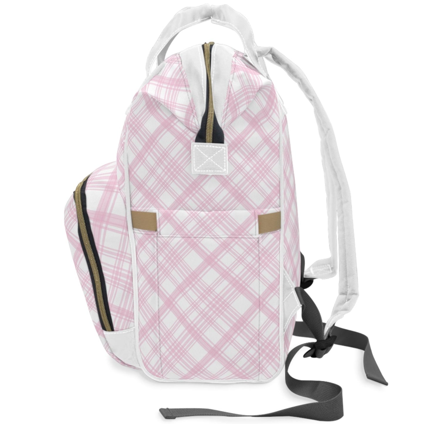 Canadian Pink Plaid - Multifunctional Diaper Backpack