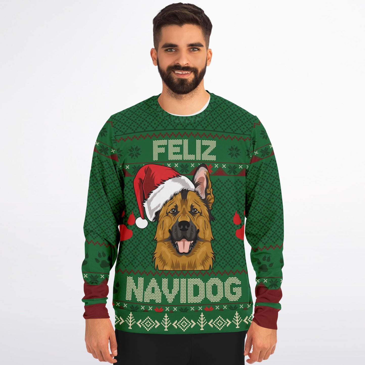 Feliz Navidog Ugly Christmas Sweater - Fashion Sweatshirt  German Shepherd Lover