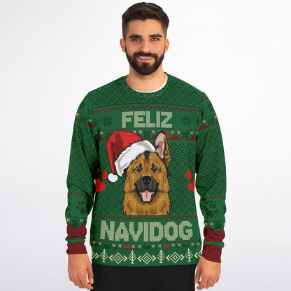 Feliz Navidog Ugly Christmas Sweater - Fashion Sweatshirt  German Shepherd Lover