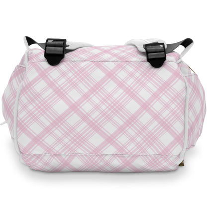 Canadian Pink Plaid - Multifunctional Diaper Backpack