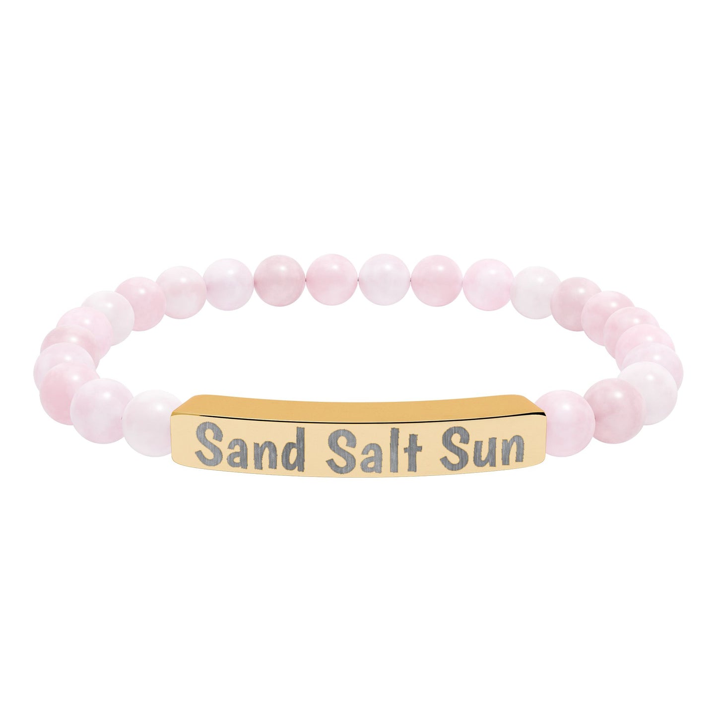 Personalized & Engraved Natural Stone Stretch Bar Bracelet