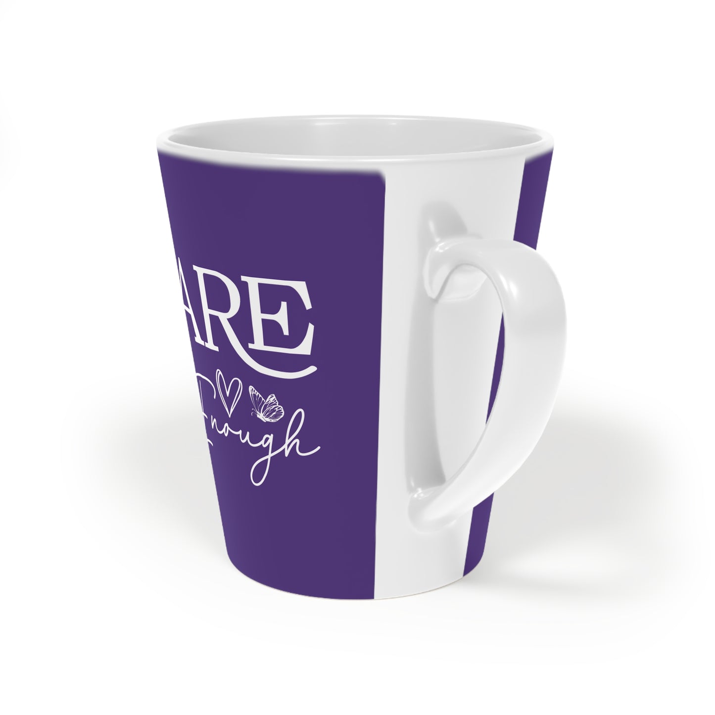 You Are Enough - Ceramic Latte Mug, 12oz -  Purple