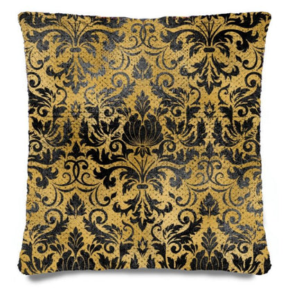 Black & Gold Glam - Sequin Pillowcase - Soft Polyester