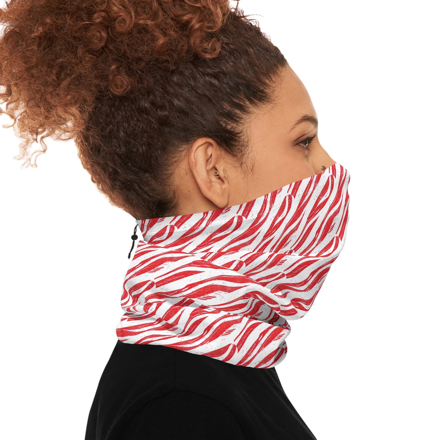 Candy Cane Zebra Neck Gaiter – Striking Holiday Style