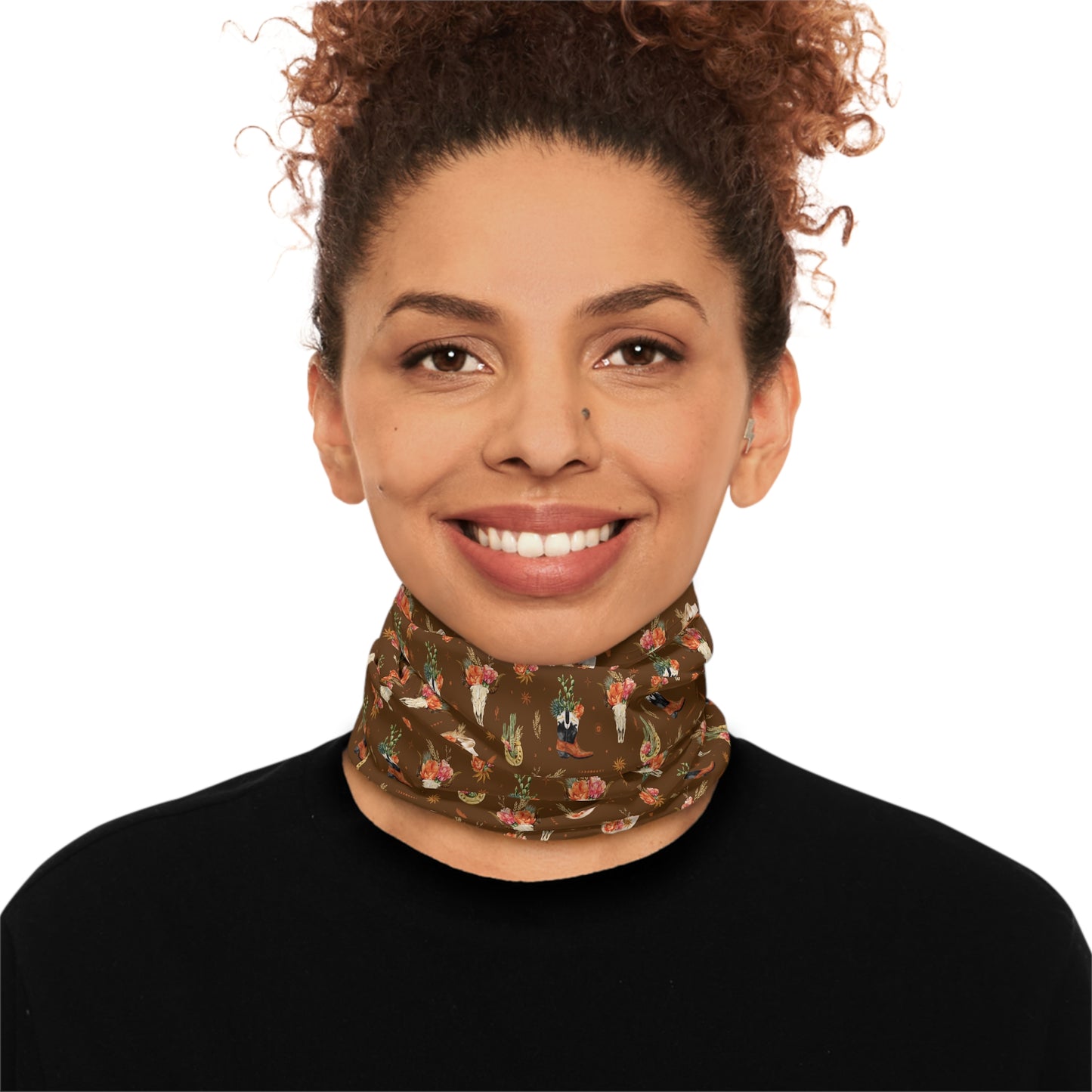 Western Bloom Neck Gaiter – Rustic Charm with Floral Flair