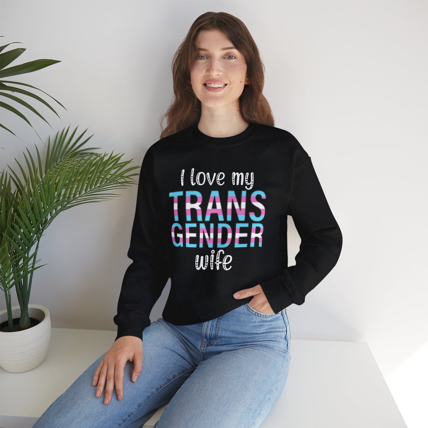 I Love My Transgender Wife | Unisex Heavy Blend™ Crewneck Sweatshirt