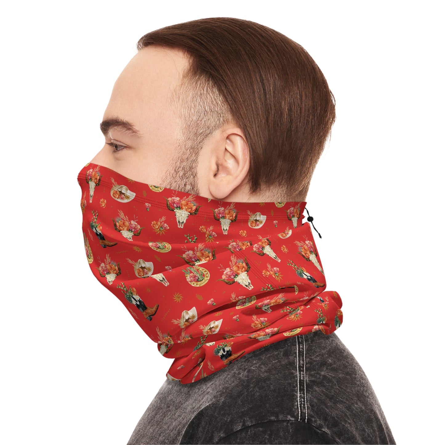 Western Bloom Neck Gaiter – Rustic Charm with Floral Flair