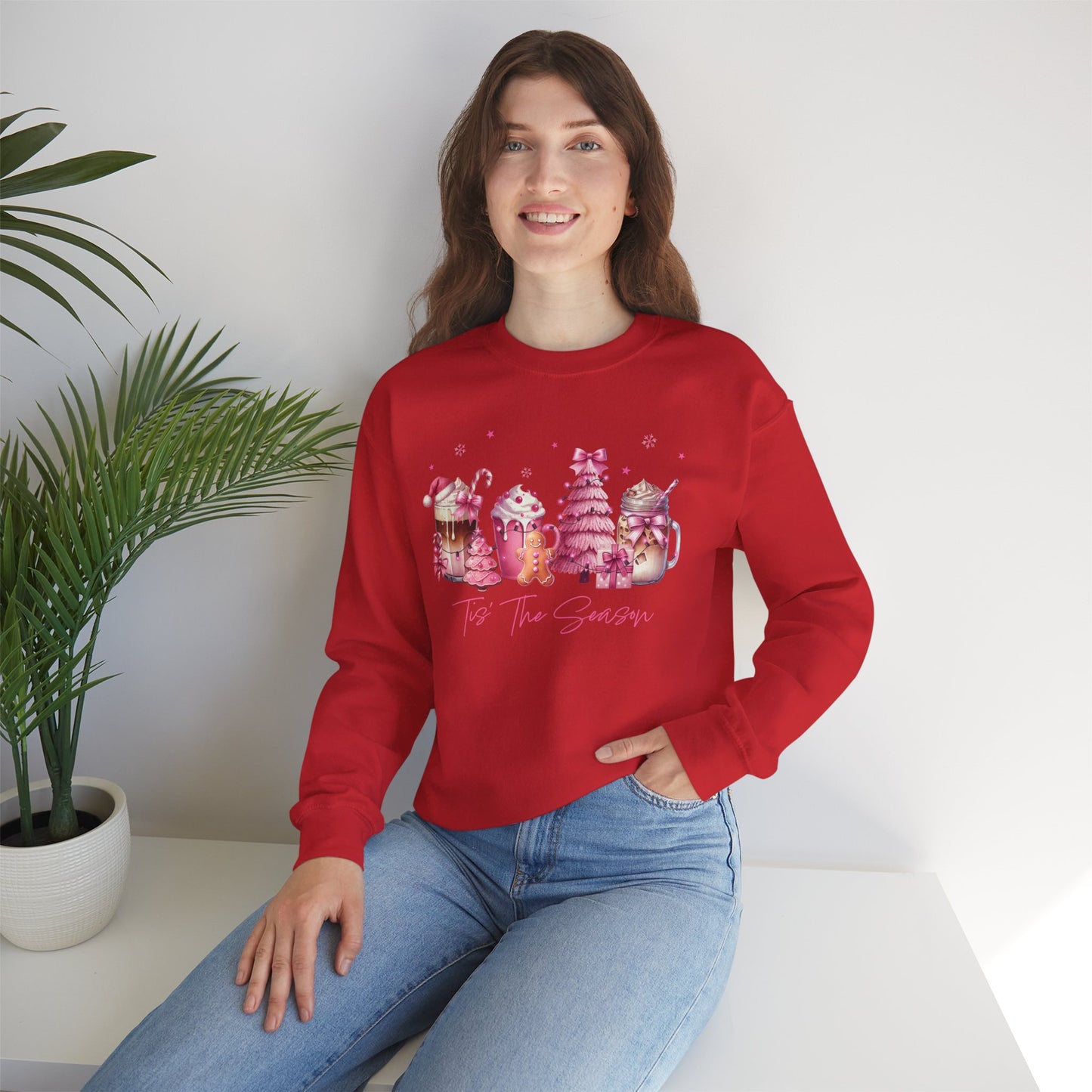 Tis The Season | Unisex Popular Heavy Blend™ Sweatshirt - Pink Christmas