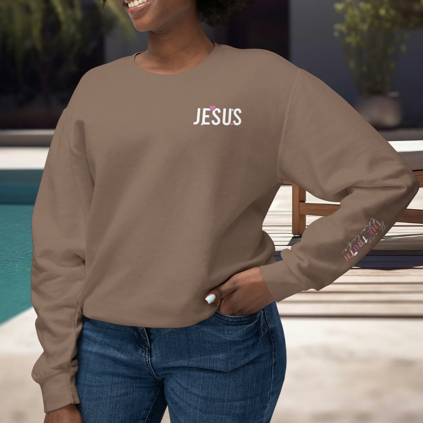 Jesus The Way The Truth & The Life - Unisex Lightweight Crewneck Sweatshirt