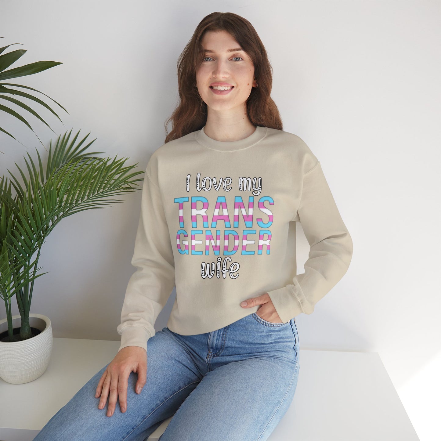 I Love My Transgender Wife | Unisex Heavy Blend™ Crewneck Sweatshirt