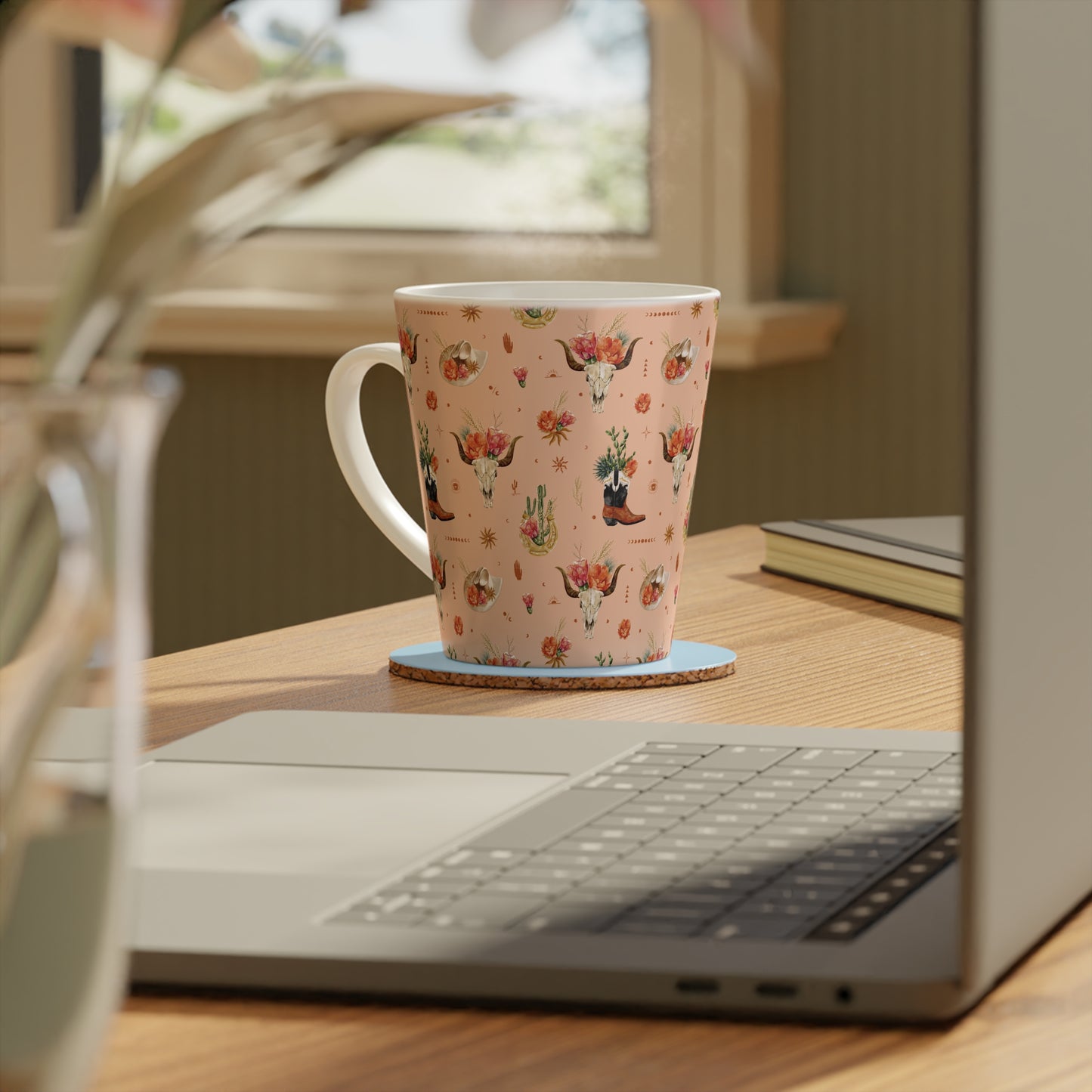 Peach Cowgirl - Ceramic Latte Mug, 12oz