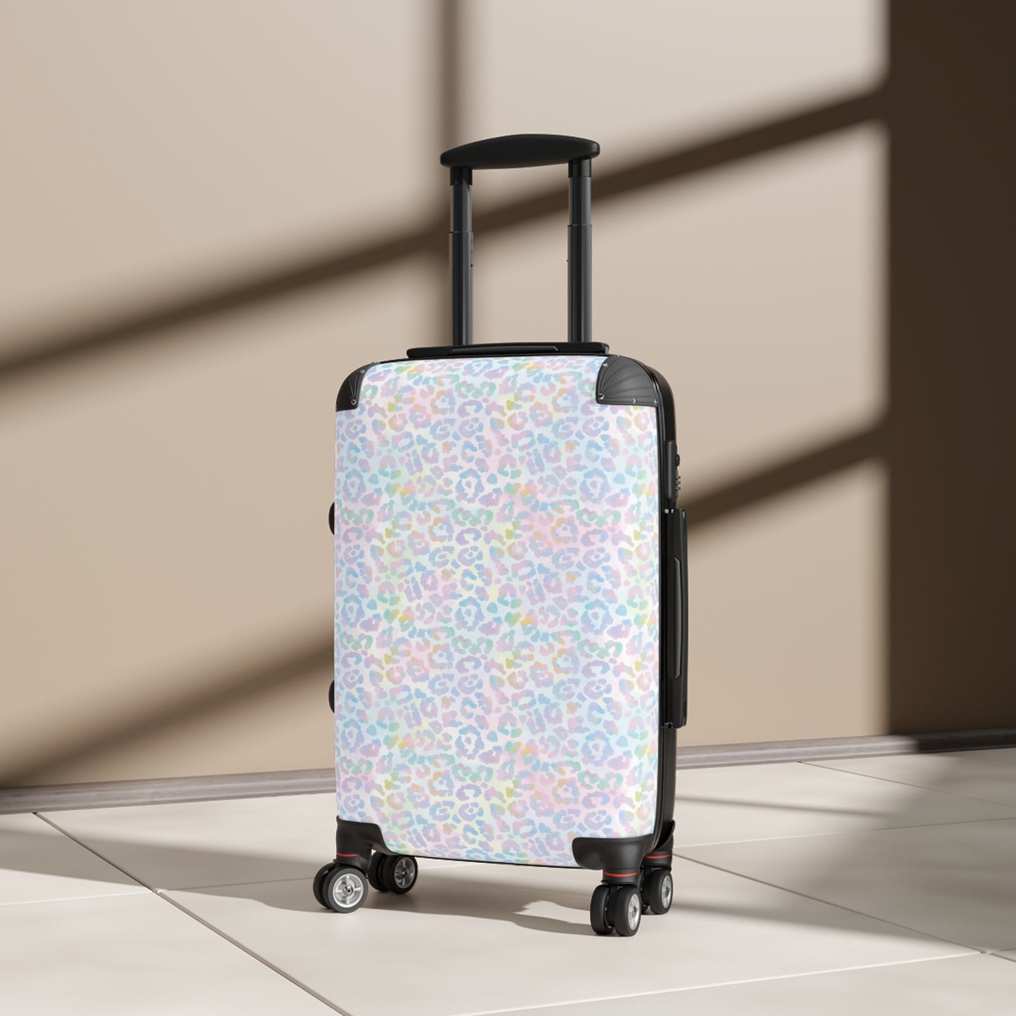 Pink Tie-Dye Leopard Print Suitcases Available in 3 Sizes (Small, Medium, & Large)