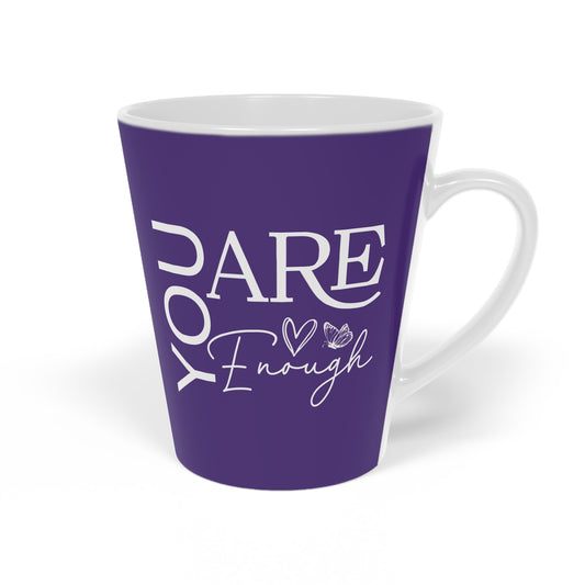 You Are Enough - Ceramic Latte Mug, 12oz -  Purple