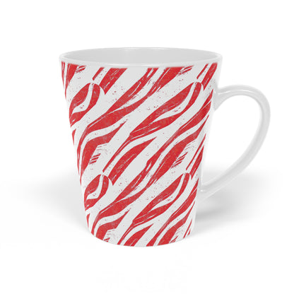 Candy Cane Zebra Print - Ceramic Latte Mug, 12oz - Perfect Hot Chocolate Mug