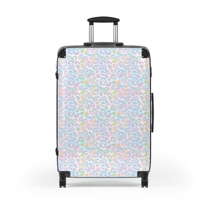 Pink Tie-Dye Leopard Print Suitcases Available in 3 Sizes (Small, Medium, & Large)