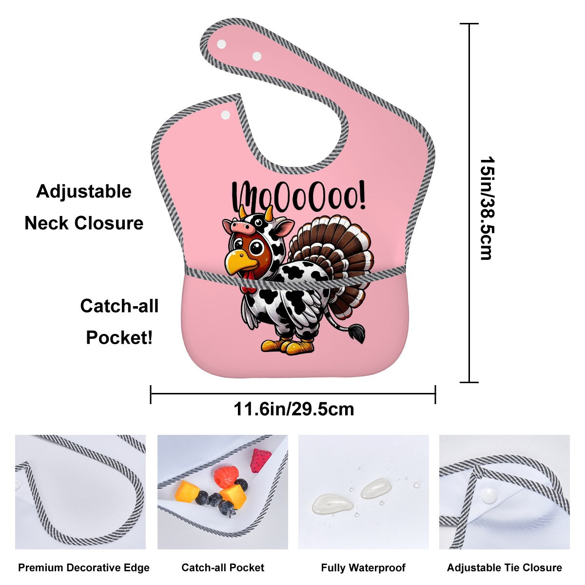 Mooing Turkey Thanksgiving Bib – Waterproof & Hilarious!