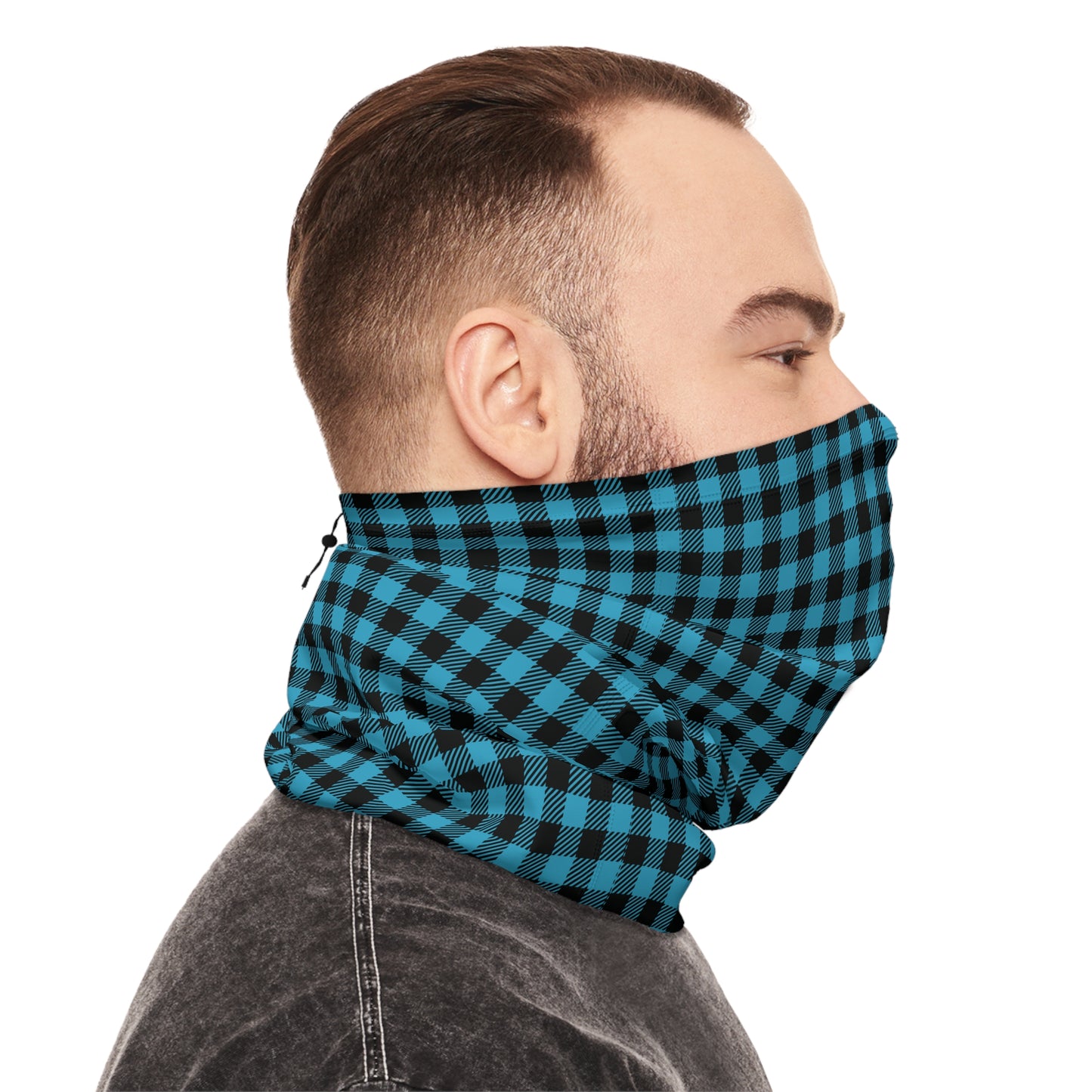 Arctic Vortex-Ready Neck Gaiter – Adjustable Fleece-Blend Winter Warmth in Buffalo Plaid