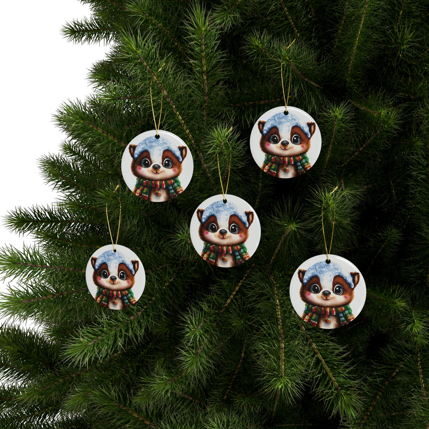 Cute Woodland Creature | Ceramic Christmas Ornaments (1pcs, 5pcs, 10pcs, 20pcs) - 1