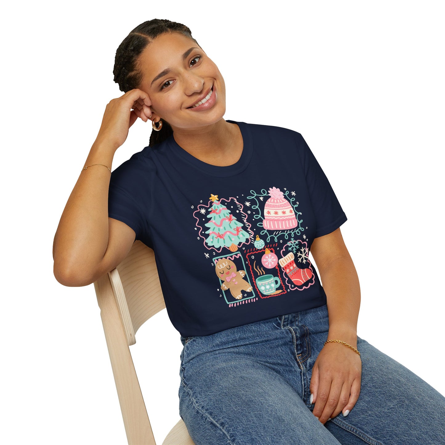 Christmas Retro Coquette | Unisex Soft-Style Cotton T-Shirt – Lightweight, Comfortable, Everyday Ready
