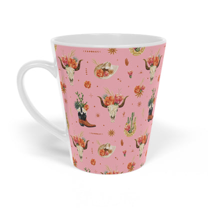 Rosy Cowgirl - Ceramic Latte Mug, 12oz