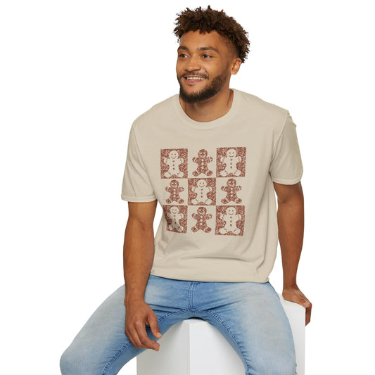 Glittery Gingerbread Men | Popular Softstyle Unisex Christmas T-Shirt
