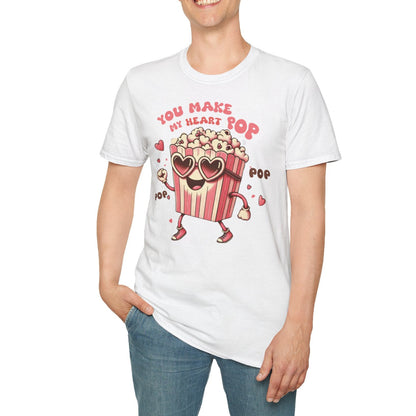 You Make My Heart Pop - Unisex Soft Cotton Retro T-Shirt - Plus Sizes Avail.