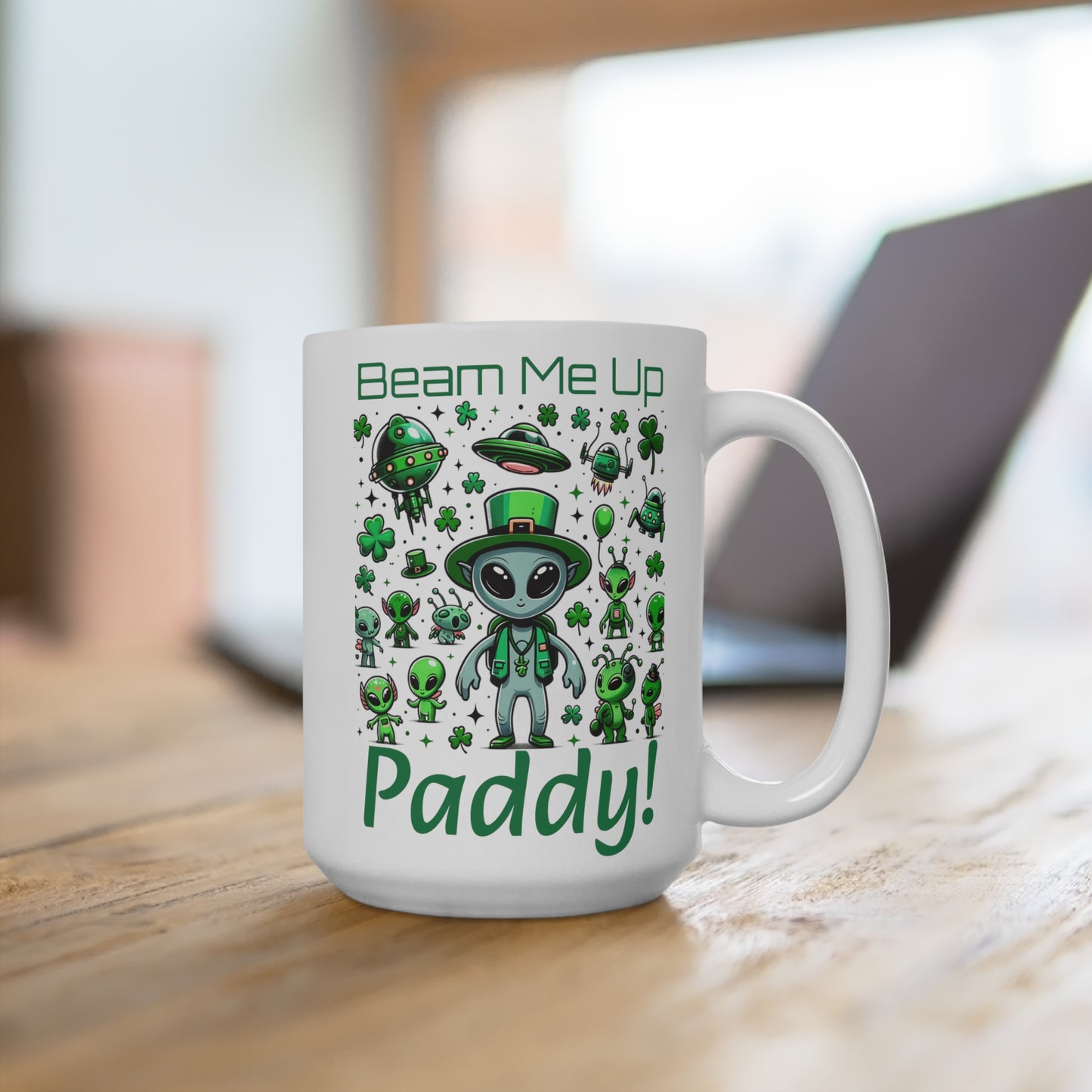 Beam Me Up Paddy! - Ceramic Mugs (11oz\15oz\20oz) for St. Patrick's Day Sci-fi Fun