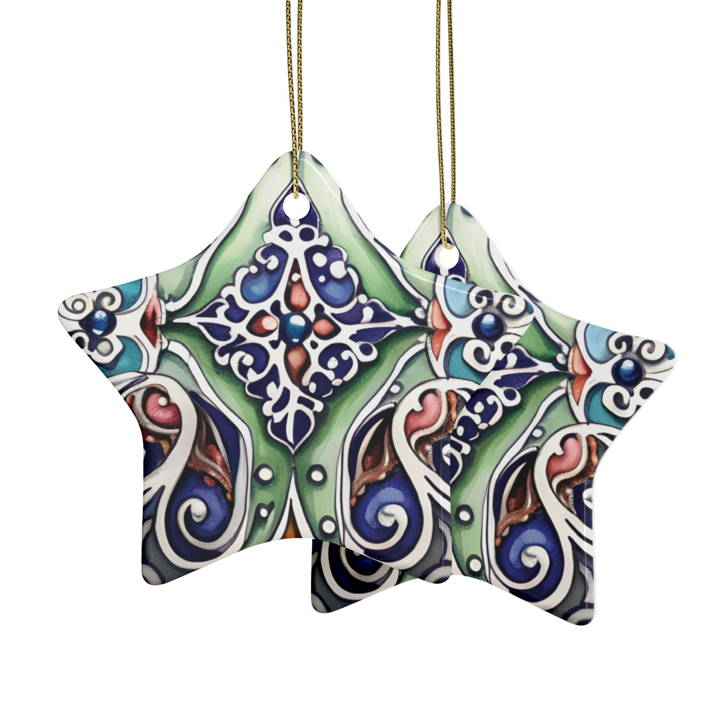 Multicolour Bead Flair Ceramic Christmas Ornaments (1pcs, 5pcs, 10pcs, 20pcs)