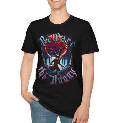 Beware the Bunny - Unisex Softstyle T-Shirt - Dark Easter Bunny Tee