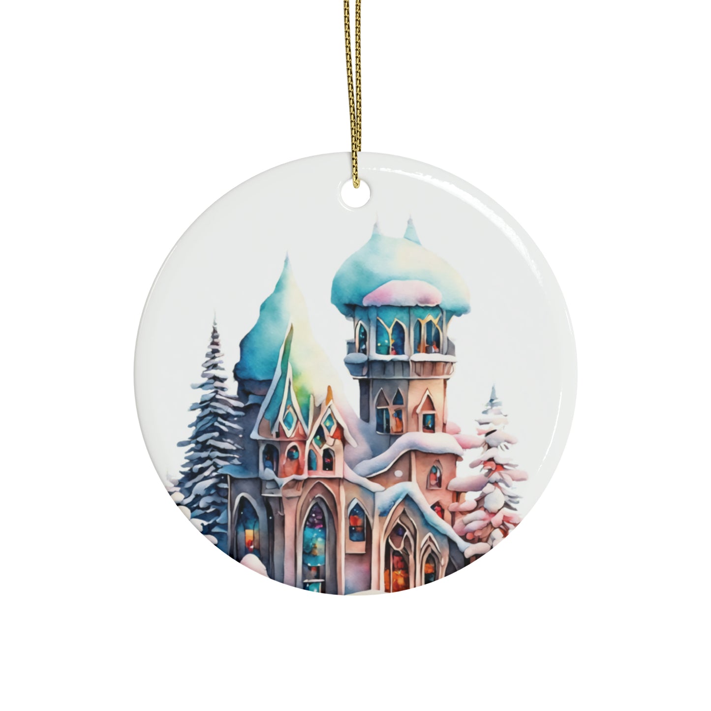 Idyllic Fantasy Christmas Scene | Ceramic Ornaments (1pcs, 5pcs, 10pcs, 20pcs) - 21