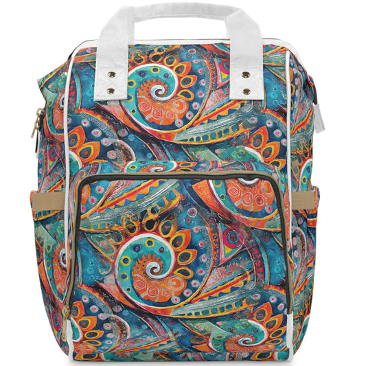 Boho Paisley Multifunctional Diaper Backpack