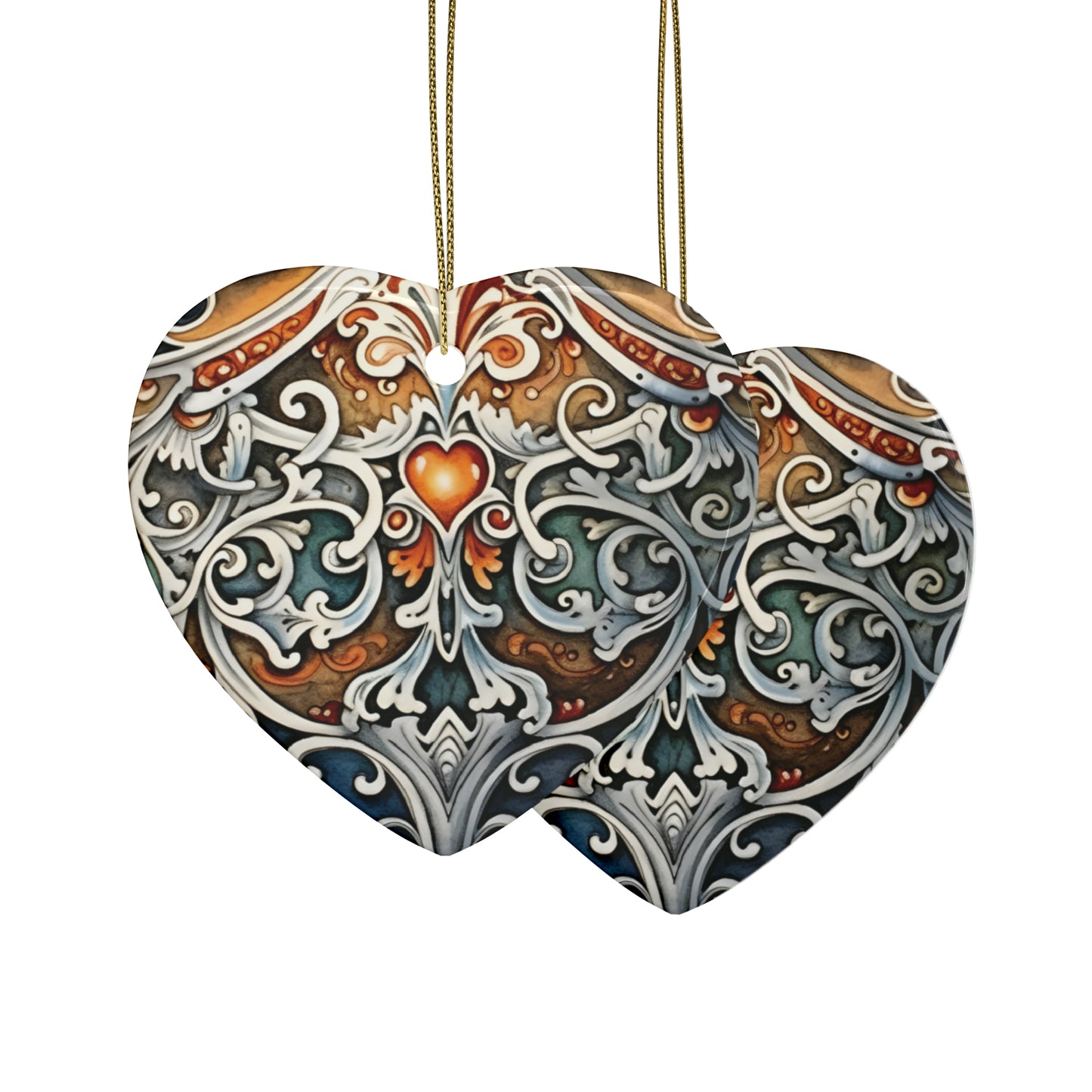 Gold Heart Gem | Ceramic Ornaments (1pcs, 5pcs, 10pcs, 20pcs)