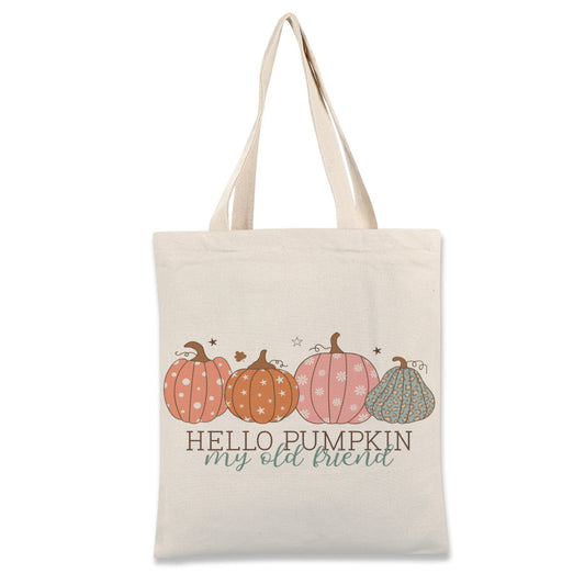 Hello Pumpkin My Old Friend - Linen Tote Shopping Bag