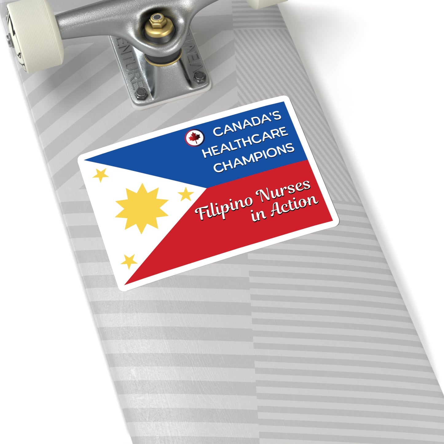 Filipino Nurses in Canada: Patriotic Tribute Sticker with Maple Leaf Accent Kiss-Cut Stickers