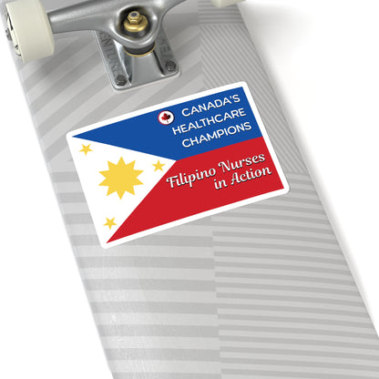 Filipino Nurses in Canada: Patriotic Tribute Sticker with Maple Leaf Accent Kiss-Cut Stickers