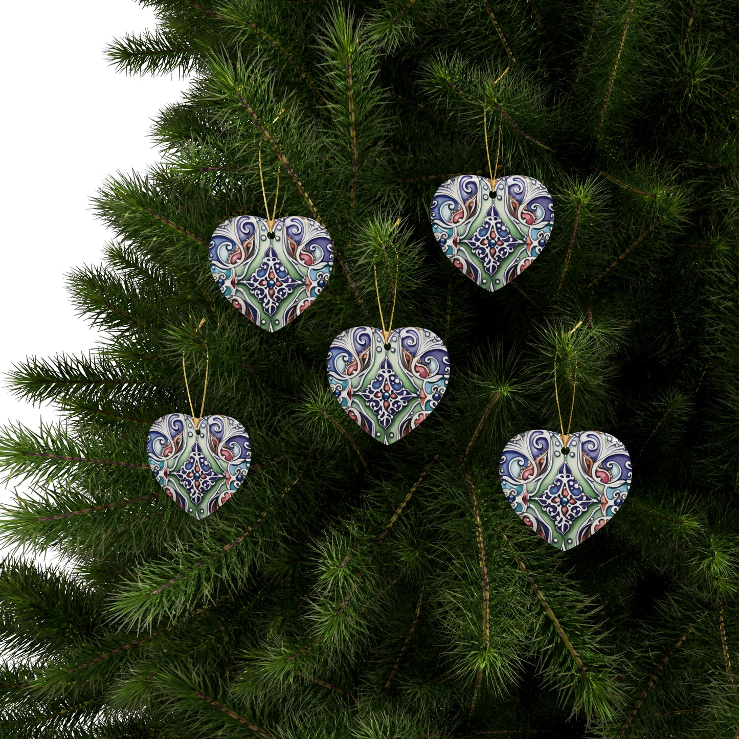 Multicolour Bead Flair Ceramic Christmas Ornaments (1pcs, 5pcs, 10pcs, 20pcs)